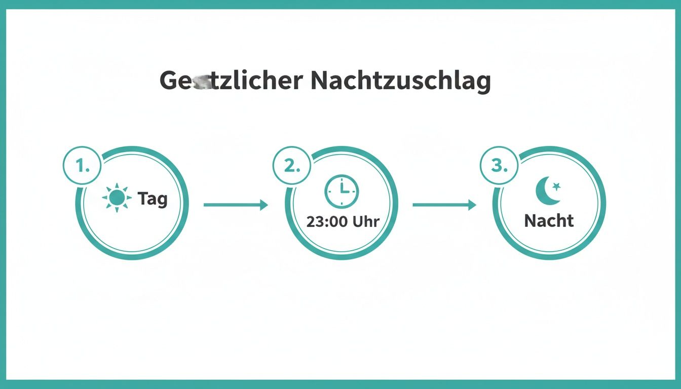 Visuelle Erklärung des gesetzlichen Nachtzuschlags. Es zeigt den Beginn der Nachtarbeit ab 23:00 Uhr.